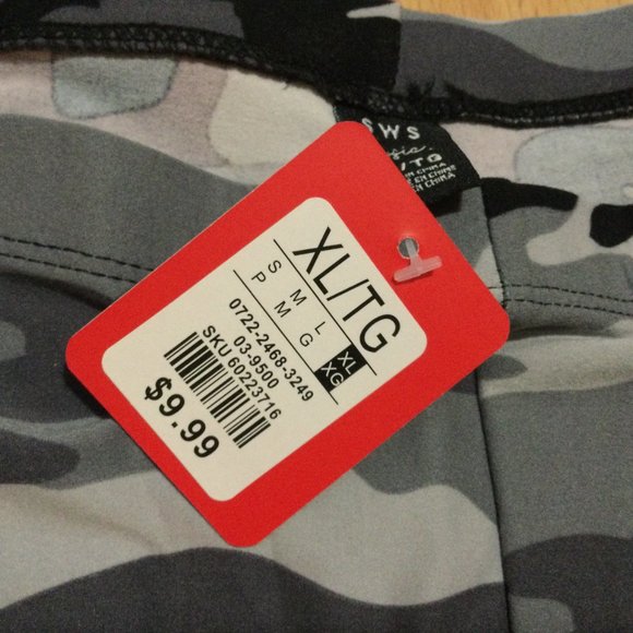 SWS Gray Camo Soft Leggings XL NWT - Picture 4 of 13